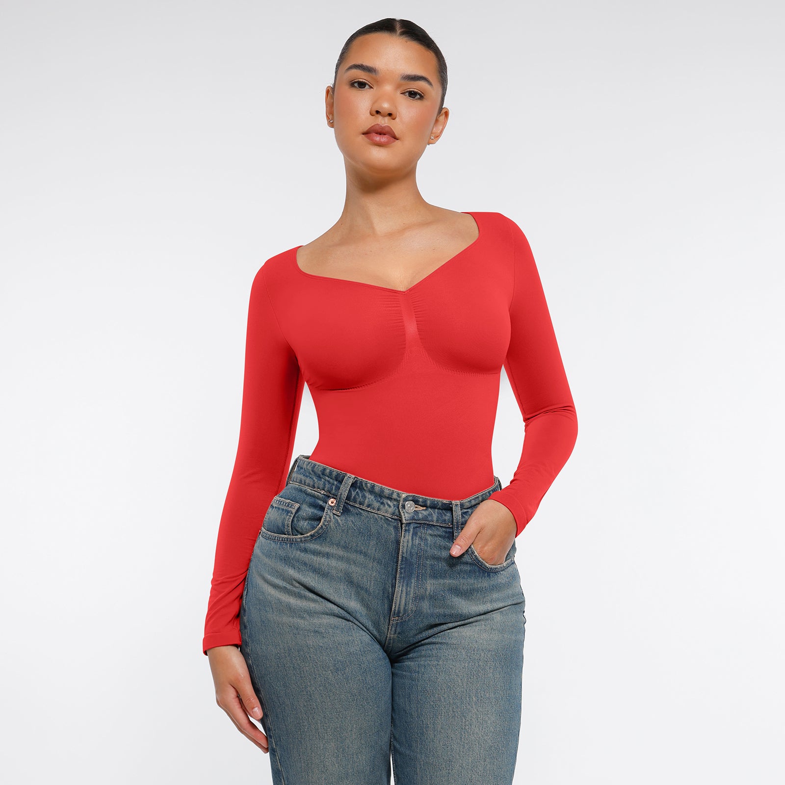 Bodysuit Shapewear Longsleeve mit String